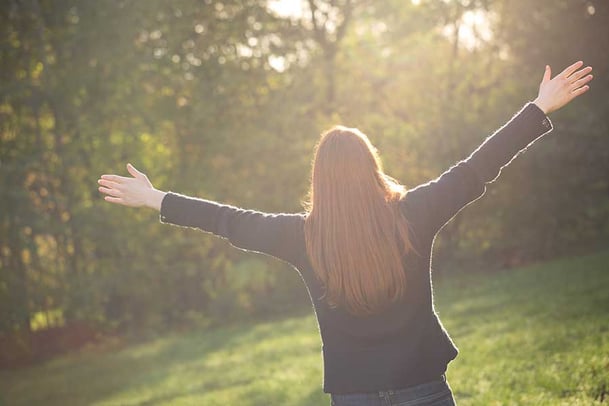 Woman Embracing Spiritual Psychology